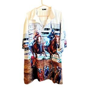 ACE horse racing button up shirt size 4XL